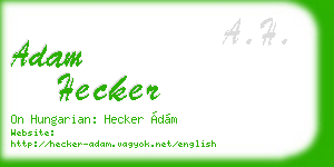 adam hecker business card
